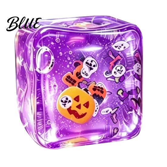 Slow Rising Stress Relief Toy for Halloween Christmas, Anxiety Reduction Ice Cube Squeeze Rebound Decompression Gadgets Toy, Clear Sensory Holiday