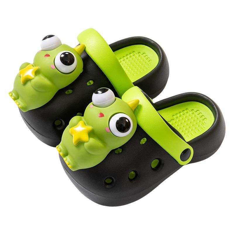 Boys Hole Shoes Summer Cartoon Cute Frog Indoor Bag Head Outer Wear Parent-child Medium and Large Parent-child Sandals Beach Shoes