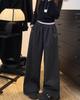 Two-Color Retro Plaid Velvet Fleece-Lined Wide-Leg Casual Pants