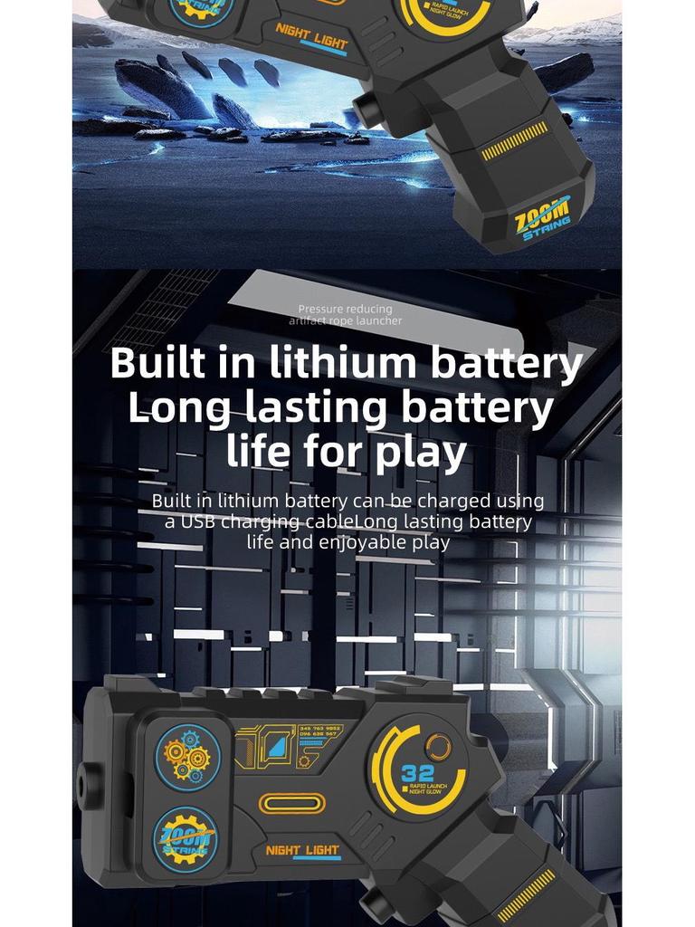 Luminous High-Speed Electric String Launcher Toy for Decompression and Learning