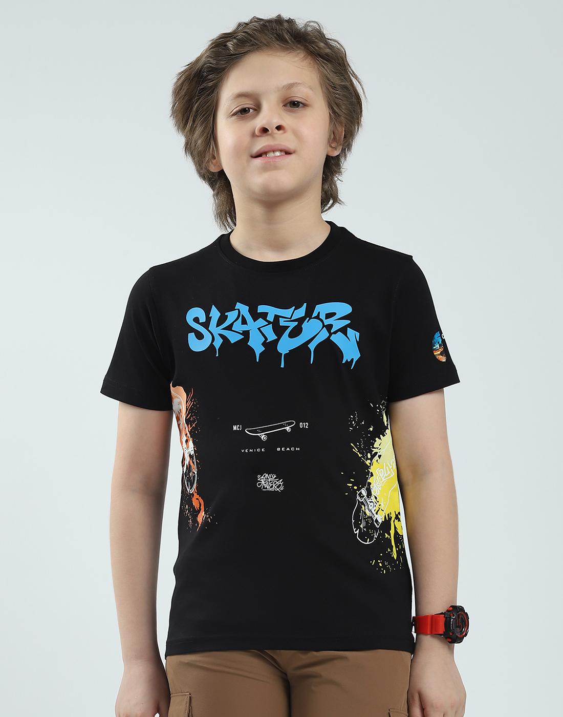 

Monte Carlo Boy s Regular Fit Printed Half Sleeve T-Shirt 11-12 Years чёрный