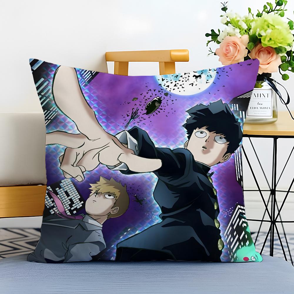 MMob Psycho Cushion Cover Washable Linen Pillowcase Soft for Sofa Bed Cozy Home Room Decor