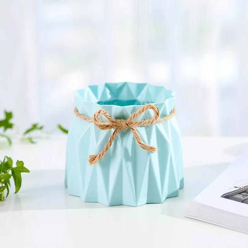 Nordic Modern Vase Imitation Ceramic Plastic Vase for Wedding Birthday Art Home Living Room Decoration Flower Arrangement
