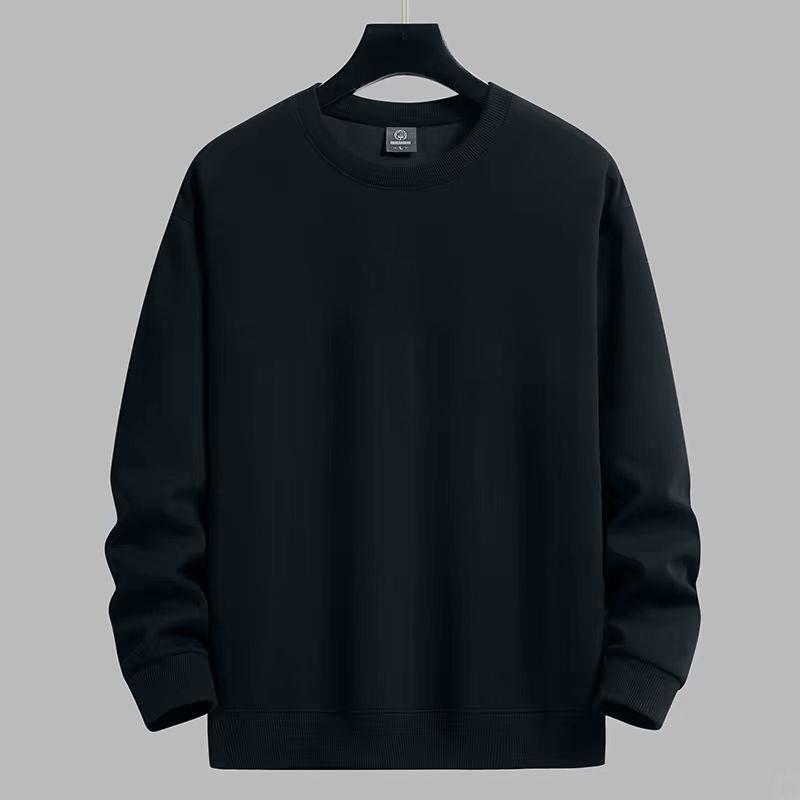 Pánské ležérní jednobarevné mikiny s kulatým výstřihem Klasická mikina Pulovr Streetwear s dlouhým rukávem Trendy standardní mikina