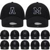 Initial Letter A-Z Black Baseball Cap For Men Womne High Quality Soft Cotton Embroider Fashion Team Sport Visors Snapback Caps