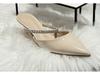 CHENGMAIZU25 Summer Rhinestone Pointed-Toe Stiletto Mules - Women's Closed-Toe Sandals