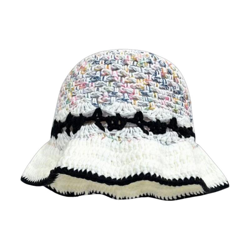 

Handmade Colorful Hat Handwoven Stylish Crocheted Hat for Music Festival Stylish Bucket Hat Fisherman Hat чорний