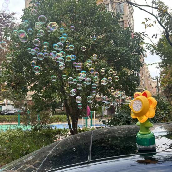 Slunečnicový bublifuk s dálkovým ovládáním Barevné osvětlení Snadná instalace Zábavný houpavý taneční bublifuk Automatický bublifuk