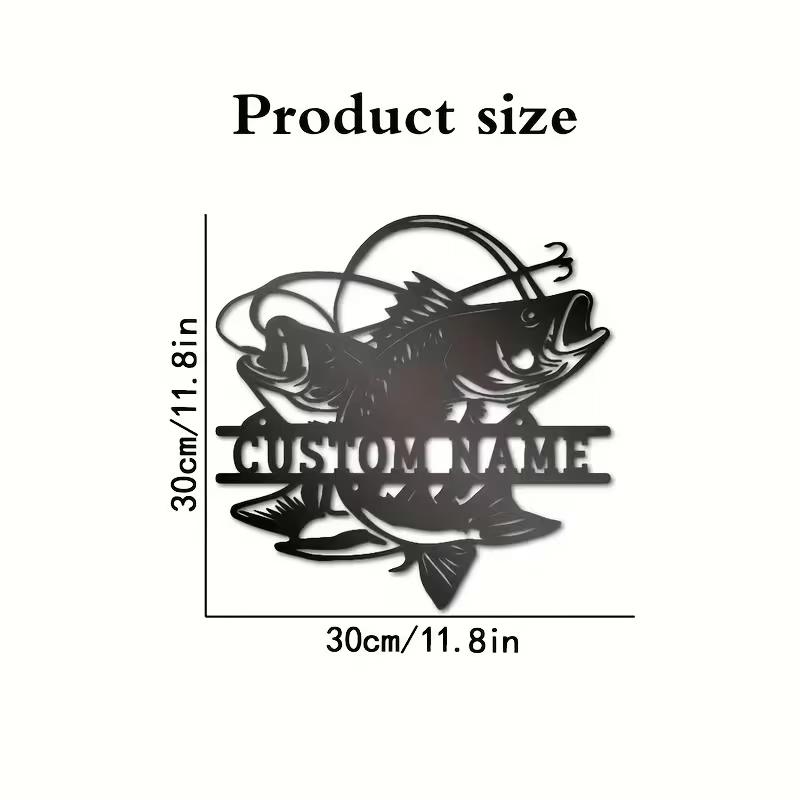

Custom Name Fishing Double Fish Pattern Decorative Metal Art Sign - Personalized Wall Art for Home, Living Room, Dining Room Dec чёрный