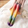 Strumpfhosen Damen Strümpfe Strumpfhosen Regenbogen Socken Dünne Streifen Bunt Frühling Herbst Farbverlauf Strumpfhosen Party Socken