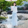 Chinese Retro Embroidered Cotton Linen Tang Suit & Wide-Leg Pants Two-Piece Set for Women
