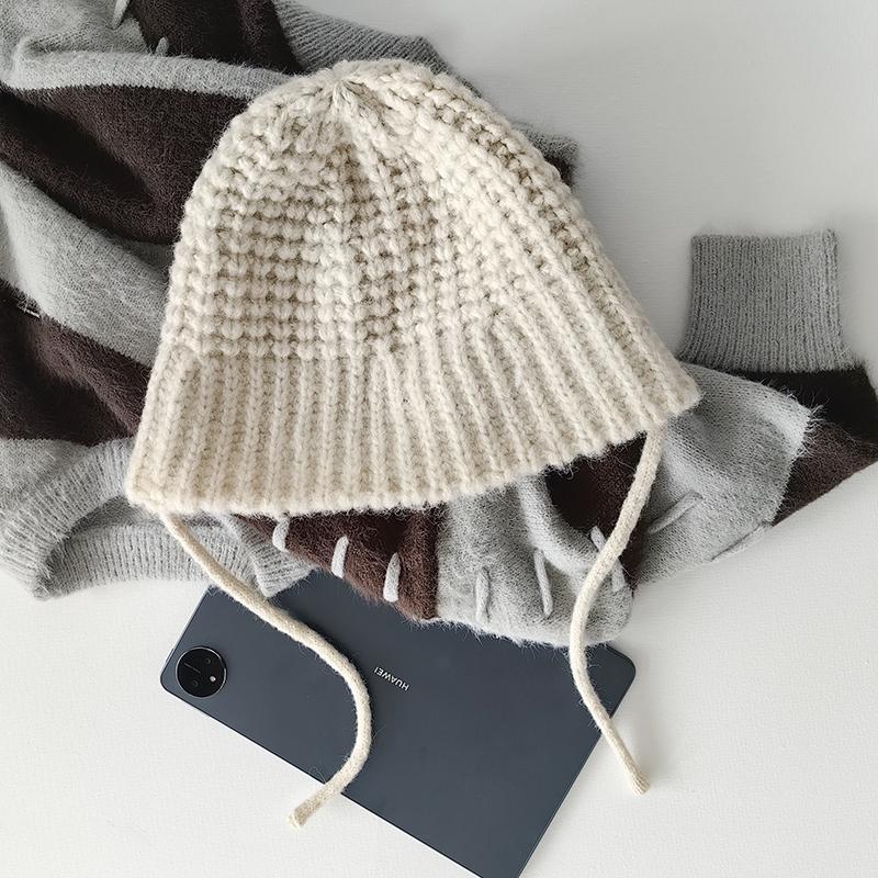Maillard style~ autumn and winter versatile fisherman's hat children's warm ear protection wool knitted hat cold hat tide