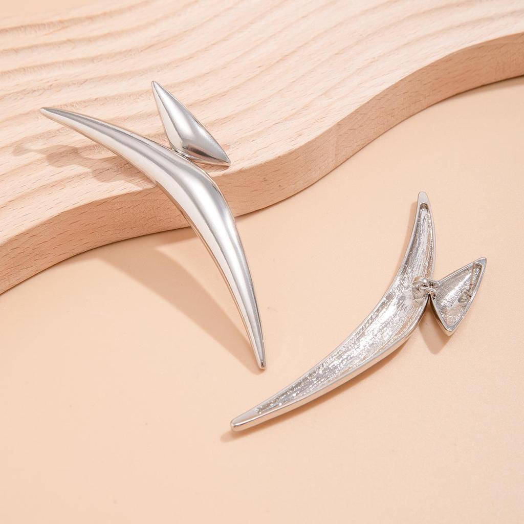 Geometric Triangle Bent Tube Earrings – Bold European & American Style