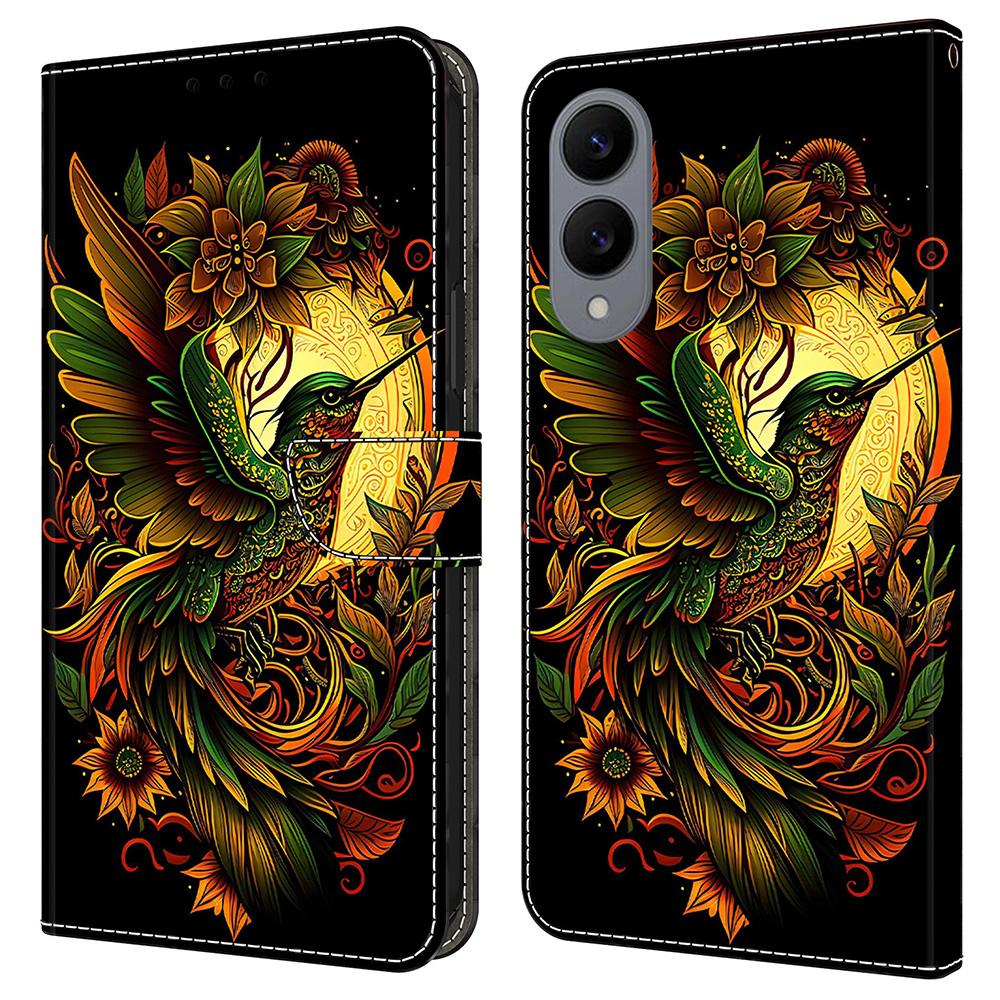 For Samsung Galaxy S25 Edge Leather Case Pattern Printing Wallet Stand Flip Phone Cover