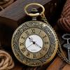 Personalized Hollow Retro Pocket Watch Flip Quartz Watch Creative Dial Retro Watch Unisex