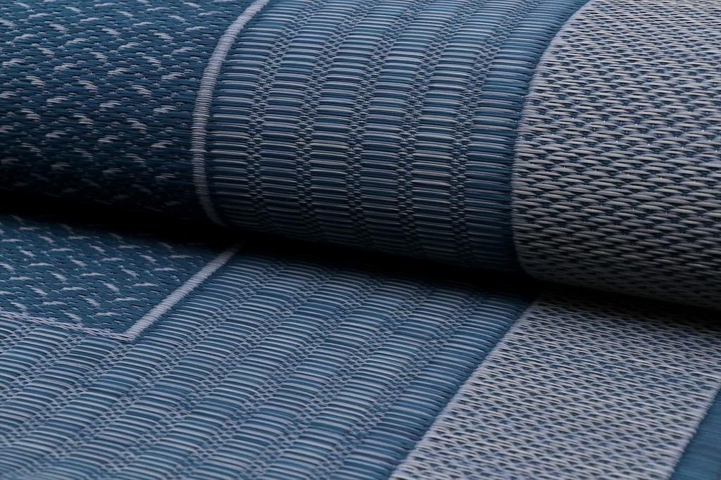 IKEHIKO Igusa Flower Tatami Carpet, Made in Japan, Ranks, Navy, 261 x 261 cm, Edo-style (4.5 tatami mats), 4131504
