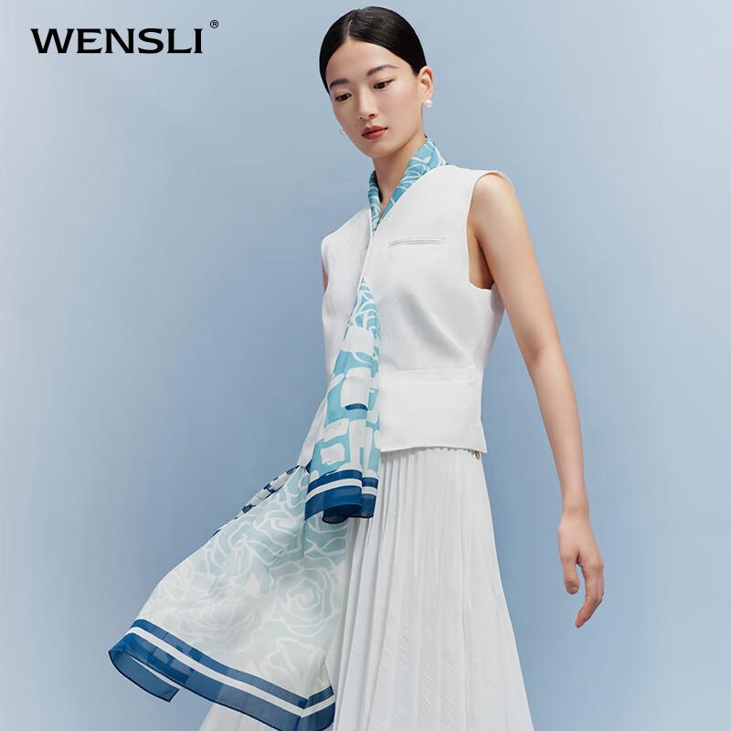 WENSLI Women's Floral Rose Mulberry Silk Scarf