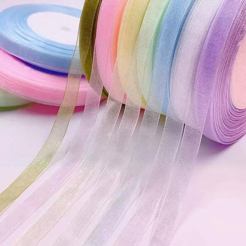 50yards Braided Hair Ribbon Binding Bow Ties DIY for Gift Wrapping 2.5cm Floral Bouquet Decorative Tulle Ribbon