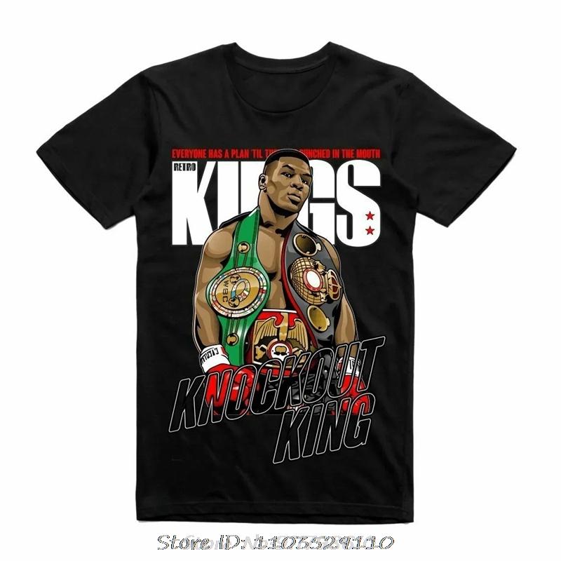 Retro Streetwear Boxing Champion Mike Tyson Graffiti Printed TShirt Summer Short Sleeve ONeck Unisexs Clothes Unisex Tops Tees S