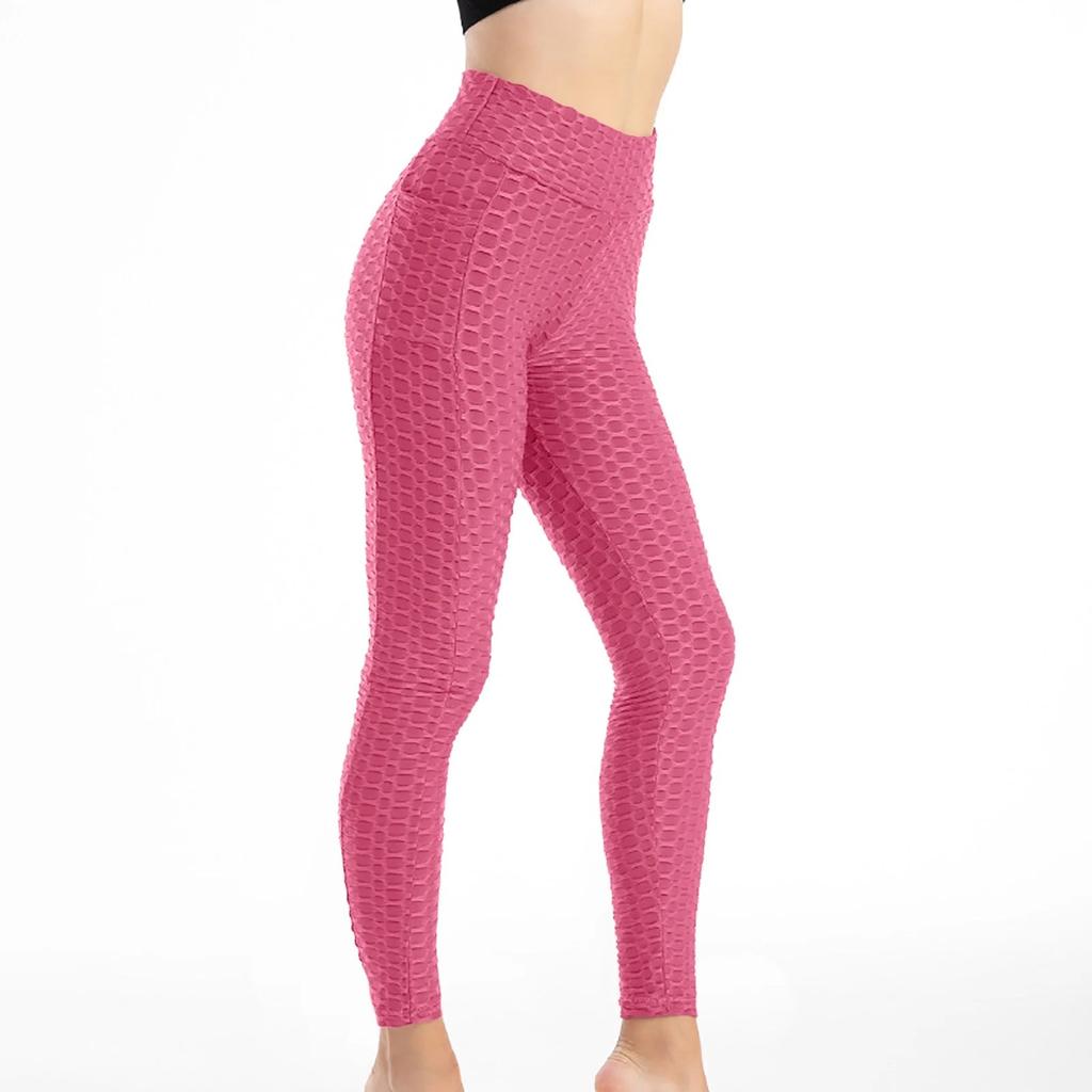 Women's Butt Lift Leggings High Waisted Tummy Control Workout Yoga Pants with Pockets Textured Scrunch Booty Lifting Tights