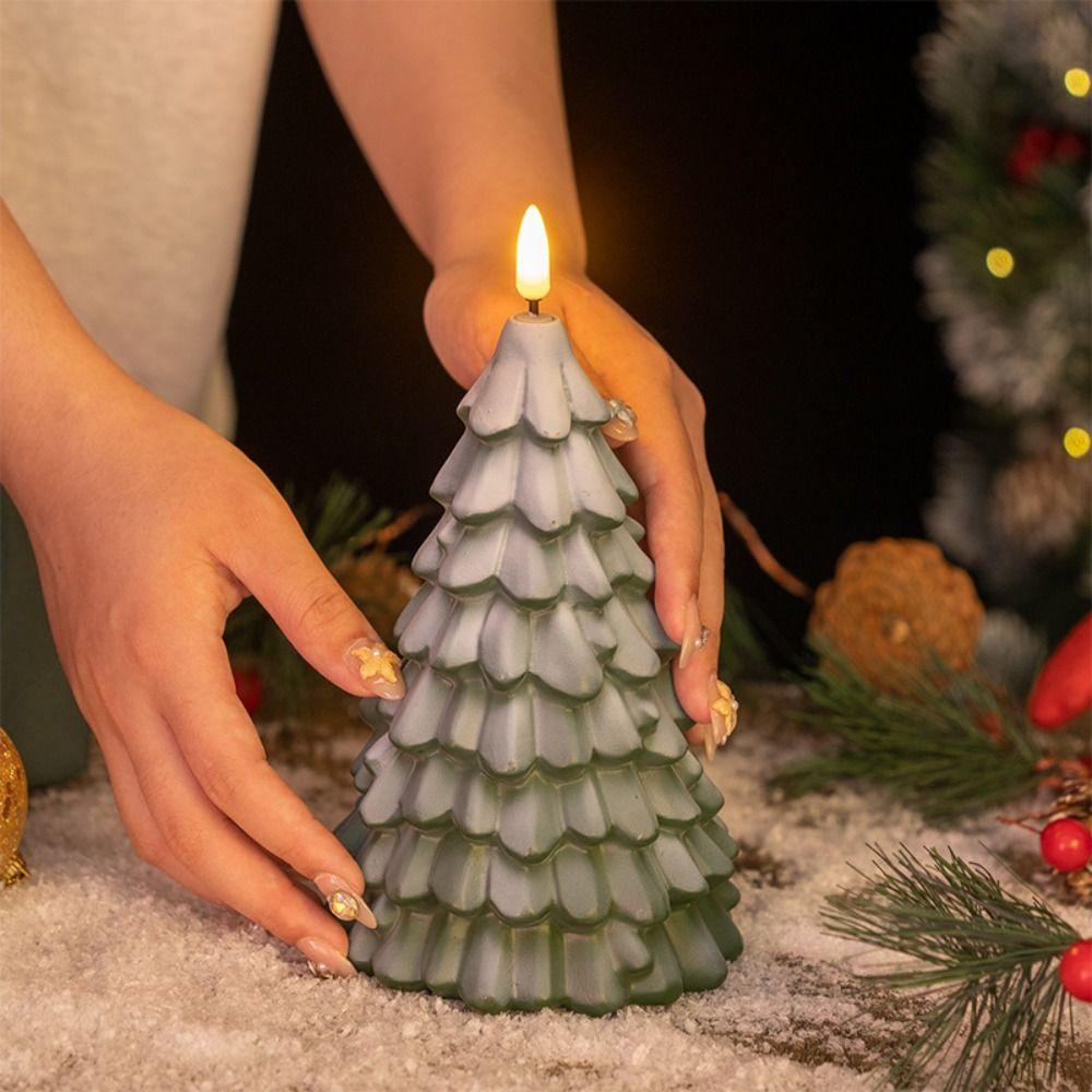 Christmas Tree Shaped Christmas Tree Night Light PVC Christmas Tree Ornament  Bedroom Light