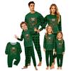 Christmas-print long-sleeve and long-pant matching family loungewear set