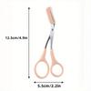 2pcs Random Color Eyebrow Trimming Scissors with Built-In Comb - Stainless Steel, Precision Grooming Tool for Perfect Brows