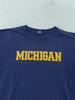 Vintage Michigan Wolverines Shirt Mens Large Blue NCAA Football Tee Made USA 90s