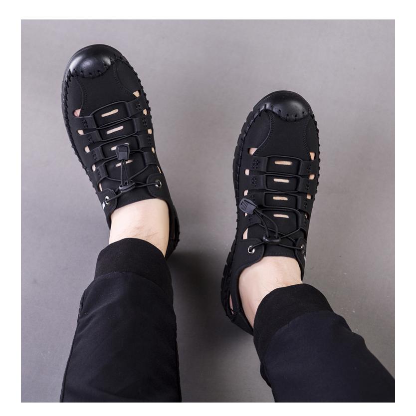 Sandali casual da uomo estivi, alla moda, traforati, traspiranti, scarpe basse, da lavoro, con suola morbida