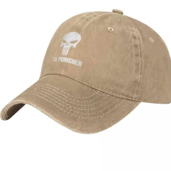 Washed cotton old skull heat transfer baseball cap men's and women's personalized cap street trend sunscreen cap