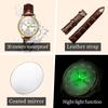OLEVS 3649  Luxury     Brand Brown Leather Lady Waterproof Elegant Classic Business Woman Quartz Watch