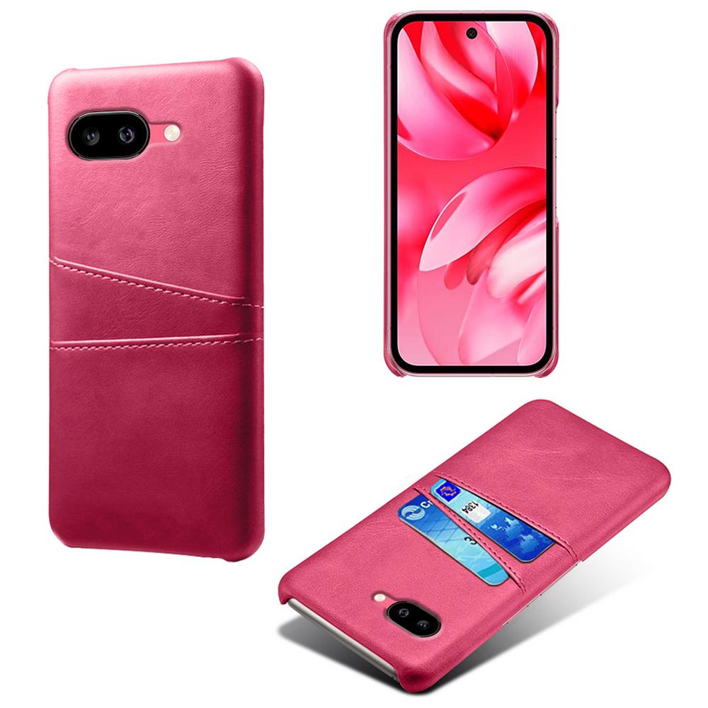 For Google Pixel 9a Case Dual Card Slots PU Leather + Hard PC Phone Cover