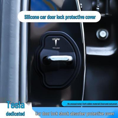 Housse de protection en silicone pour porte de voiture Tesla - Anti-poussière, antirouille, absorption des chocs, silencieuse.