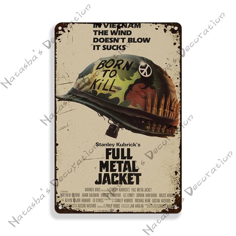 Classic Movie Metal Poster Full Metal Jacket Wall Decor Metal Tin Sign Vintage Wall Plate Retro  Plaque Industrial Decor