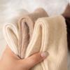 Female Winter Velvet and Thick Warm Soft Vertical Pattern Solid Color Sleep Home Tube Socks