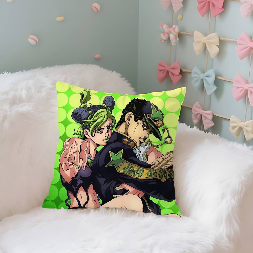 Anime J-JoJos Bizarre Adventure Pillow Case Cushion Cover Soft Cute Throw Pillow Case For Sofa Pillowcase Polyester With Zipper