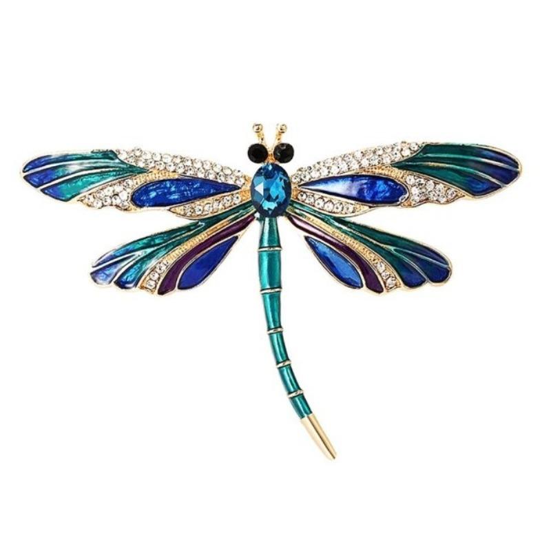 Squisite Spille Libellula con Strass Eleganti Spille Colorate di Insetti Moda Decorazione per Feste Zaino Accessori per Abbigliamento Regalo