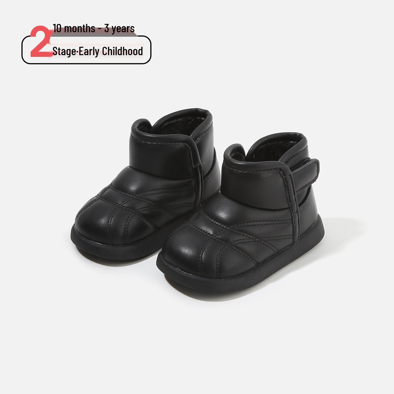 

2025 Winter Baby Walker Snow Boots: Soft Sole, Warm Cotton, Non-Slip Shoes for Boys & Girls Factory Order Size 16-20 (120 pairs) чорний