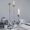 3Pcs Silver Candle Holder, Metal Candlestick Romantic Art Table Decoration For Home Dining , Wedding Photography Props