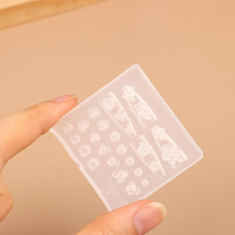 Nail Art Miękki Silikonowy Forma z Reliefem Kwiatowym 3D Rzeźbienie Zakrzywione Szablony Narzędzia Materiały Artystyczne Ozdoby do Nail Art Akcesoria Do Salonu
