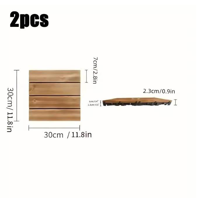 1-10pcs Anti Corrosion Wood Flooring Outdoor Carbonized Wood Flooring Balcony Courtyard Flooring Splicing Waterproof Solid