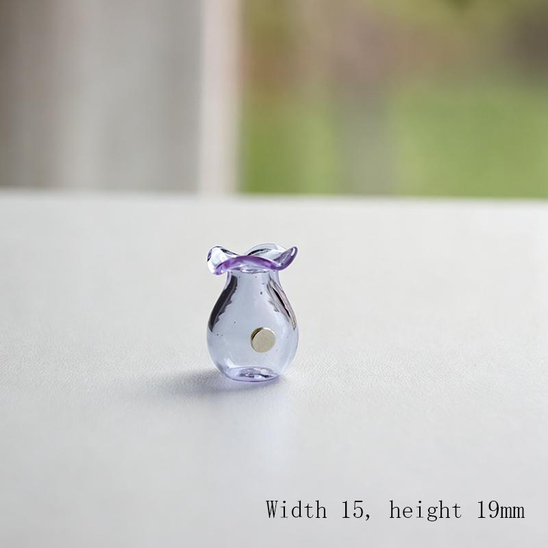 Mini Glass Vase Fridge Magnet with 3D Micro Landscape for Home Office Decoration