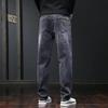 Light luxury jeans men's spring and autumn new trousers elastic loose versatile straight pants business casual pants men