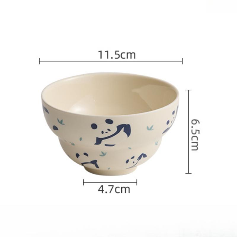 

Керамическая миска 250 мл Милые миски для риса с пандой Китайская креативная личная миска для супа для ресторана, бытовая посуда, столовые приборы 250ML