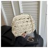 Summer New Straw Beach Bag Fashion Chain Shoulder Bag Niche Messenger Bag Woven Clip Bag