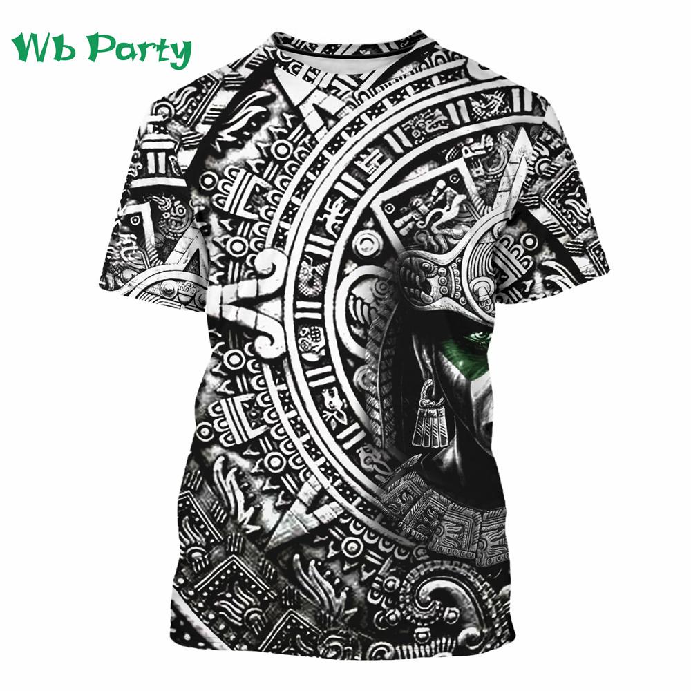 Azteken-Thema Muster 3D Druck T-Shirt Kompressionsshirt Kurzarm T-Shirt Herren Sommer T-Shirts Vintage Druck Herrenkleidung Oberteile