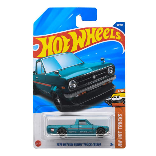 Hot Wheels Basic Car 1975 Datsun Sunny Truck (B120) Vehicle Toy, Green, for Ages 3 and Up, JFN51