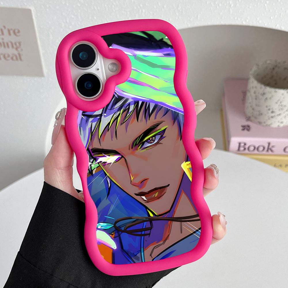 

Valo Waylay Phone Case for iPhone 17 16 15 14 13 12 11 Air Pro Max Plus Red Soft TPU Wavy Edge Cover iPhone 15 Plus