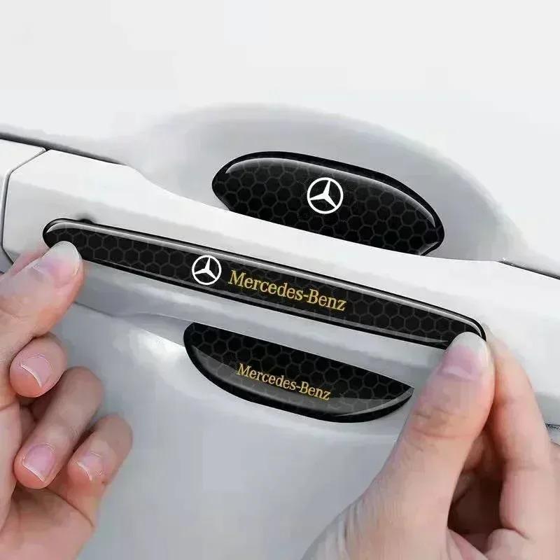 CRK1 Car Door Handle Protector Bowl Anti Scratch Reflective Sticker For Mercedes Benz   A C E   CLA180 GLB200 GLC300  CLS GLA E Class