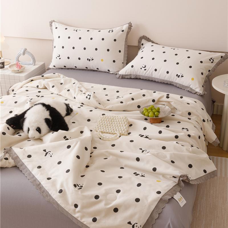 Summer Quilt French Style Comforter Quilt Flora Lace Household Machine Washable Suitable Cool And Refreshing  Blanket